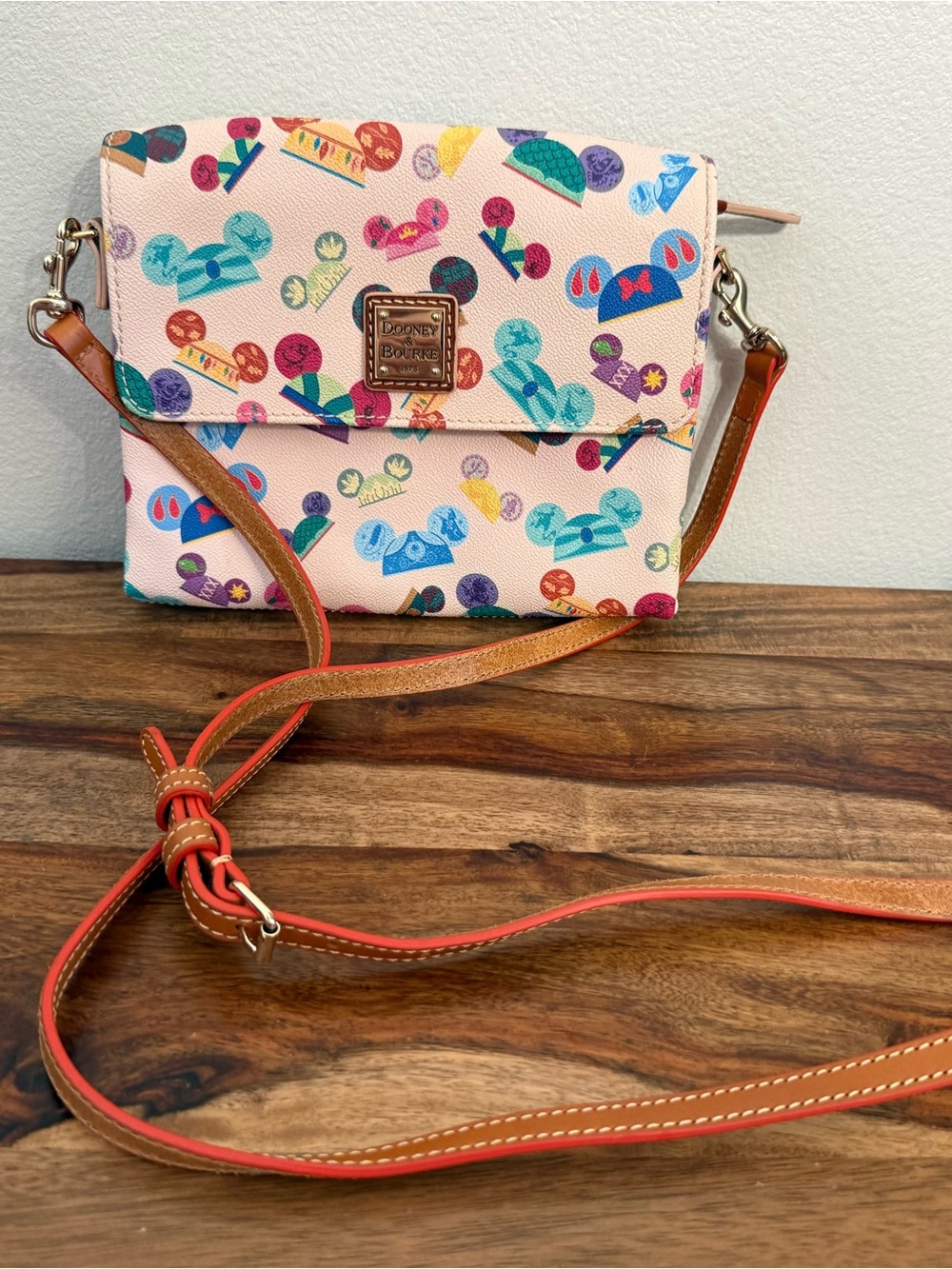 Dooney & Bourke Pink Disney Icon Leather Crossbody with Multicolor Print - Picture 2 of 2